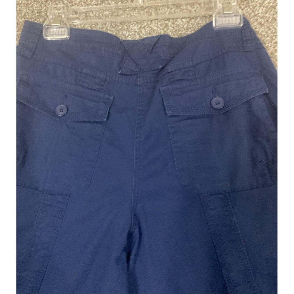 Style & Co Womens 10 Cargo Capri Pants Midrise Bungee Hem Uniform Blue - Picture 6 of 13